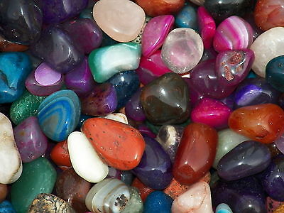 3000 Carat Lots Of Size #6 Tumbled Polished Gemstones + A Free Faceted Gemstone