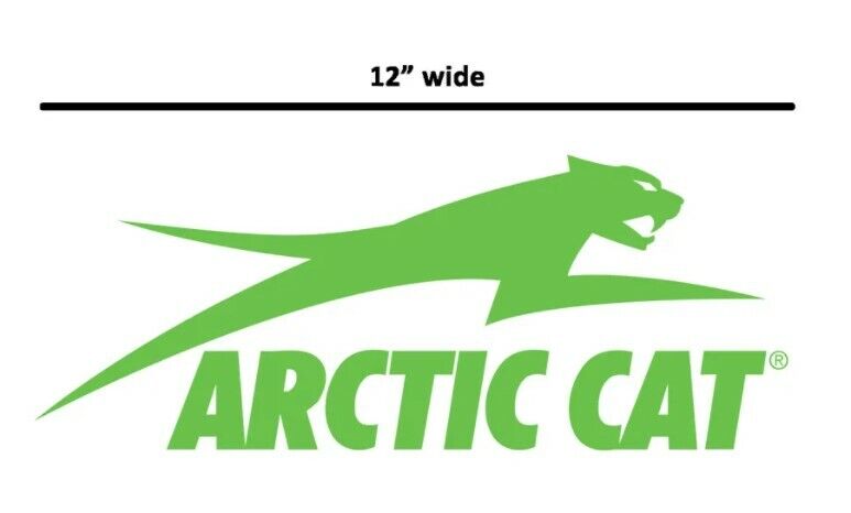 Oem Arctic Cat 12" Green Team Arctic Cat Leaping Air Cat Sticker Decal Ac20a-a98