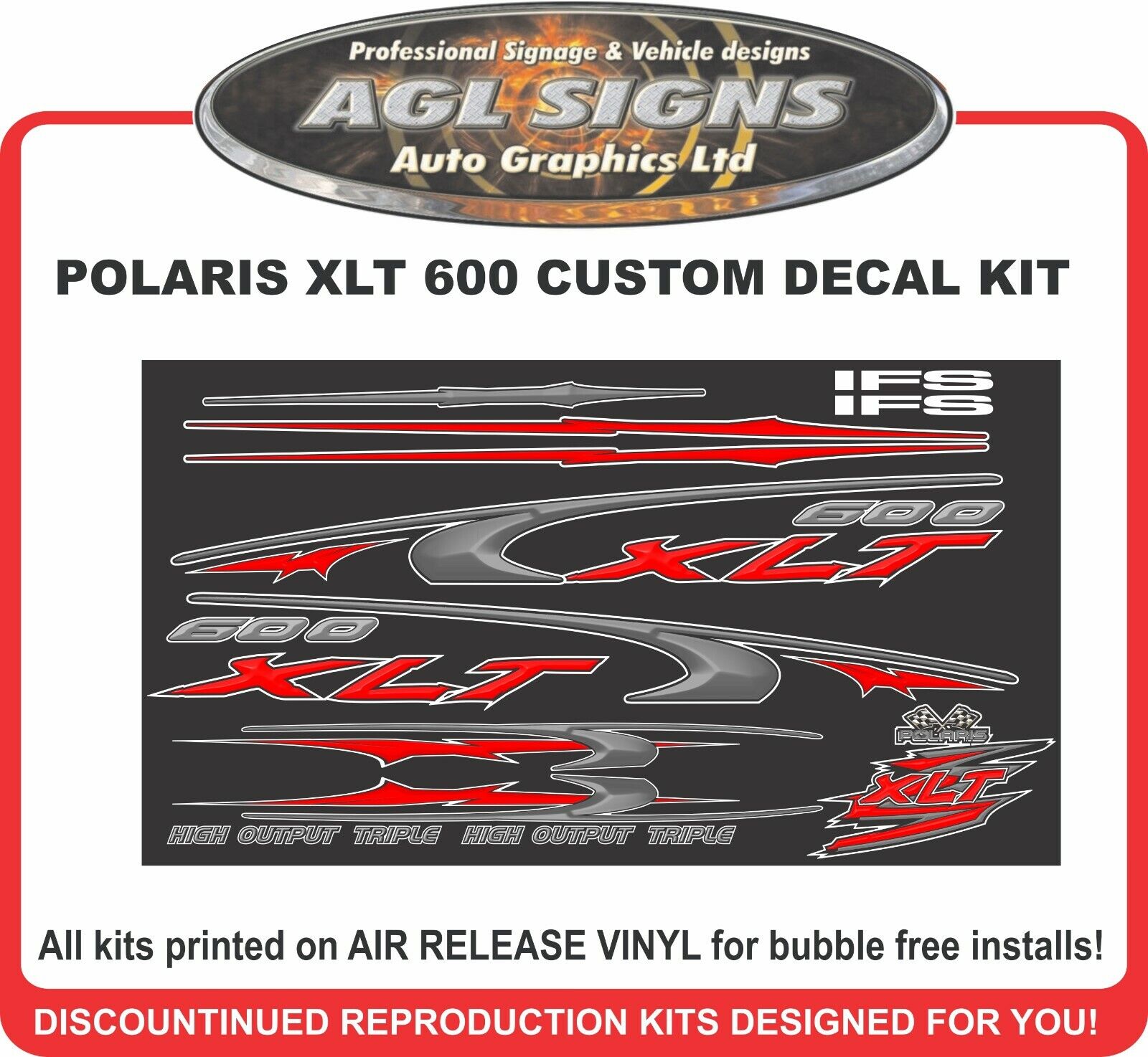Polaris Indy Xlt 600 Custom Decal Kit  Graphic   Choose Your Colour!