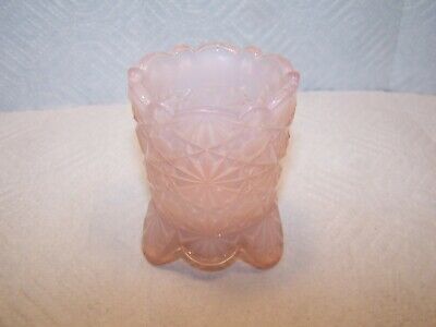Degenhart Glass Daisy & Button Toothpick Holder Pink Crown Tuscan Color 2.5"