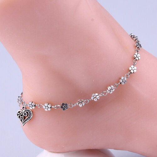 Silver Plated Chain Anklet Ankle Bracelet Barefoot Sandal Beach Foot Jewelry Hi