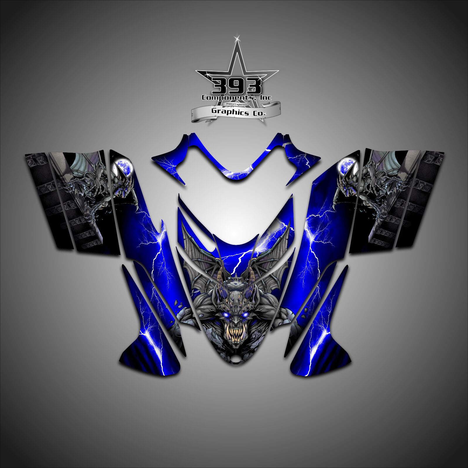 Polaris Iq Rmk Shift Dragon Graphics Decal Wrap 2005-2012 Guardian Blue