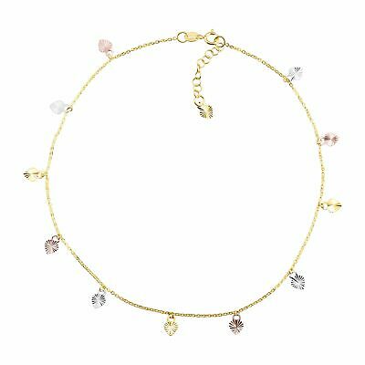 Welry 'gold Heart Charm Anklet' In 10k Three-tone Gold, 10" + 1"