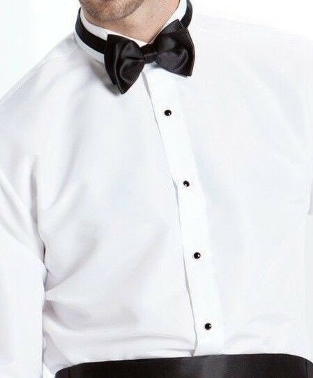 White Wing Plain Front Microfiber Tuxedo Shirt Prom Tux Choose Size   Tuxxman