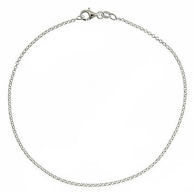 Solid 925 Sterling Silver 1.7mm Thin Italian Round Rolo Cable Link Chain Anklet