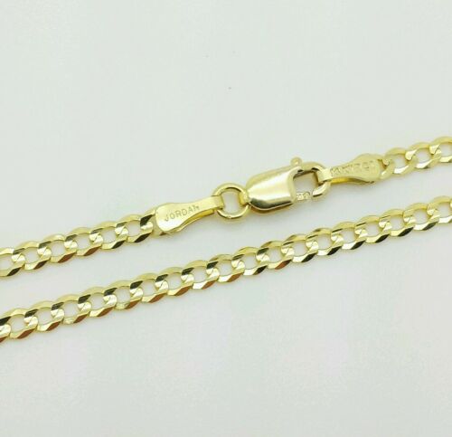 14k Solid Yellow Gold High Polish Cuban Curb Chain Anklet 10"