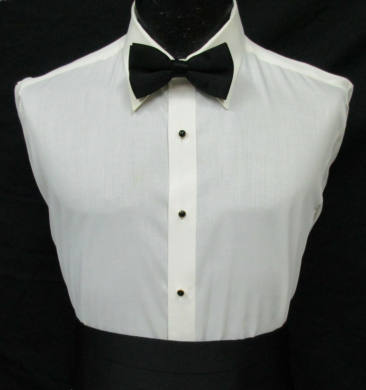 Men's Perry Ellis Ivory Dress Shirt Tuxedo Laydown Point Collar Off-white Bone