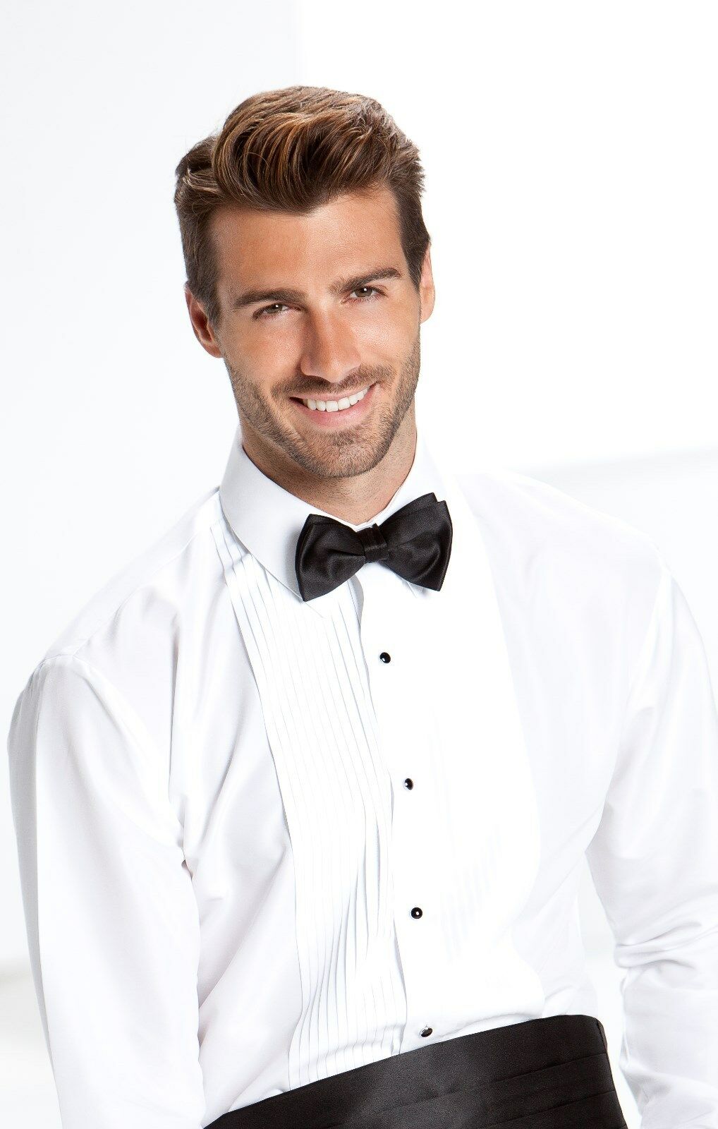 White Lay Down Collar Formal Tuxedo Shirt - Most Mens And Boys Sizes Available
