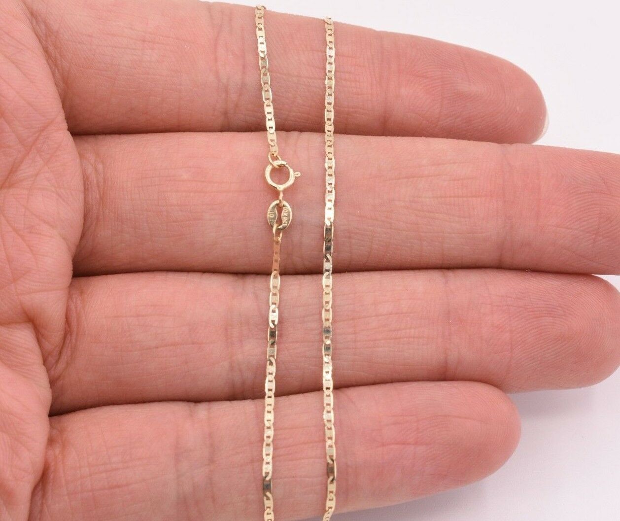 High Polished Mariner Anchor Anklet Chain Real 10k Solid Yellow Gold 10"