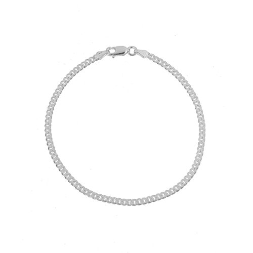 .925 Sterling Silver 3mm Curb Chain Anklet In Length 9 - 11 Inches